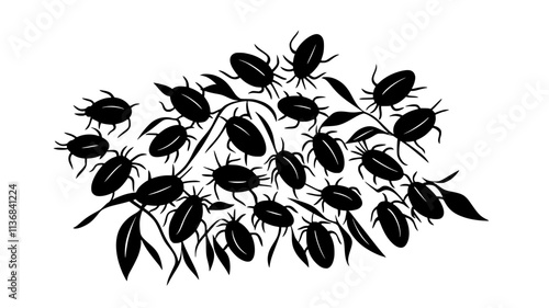 Cluster of tick eggs laid on leaf litter, Animal Digital Art