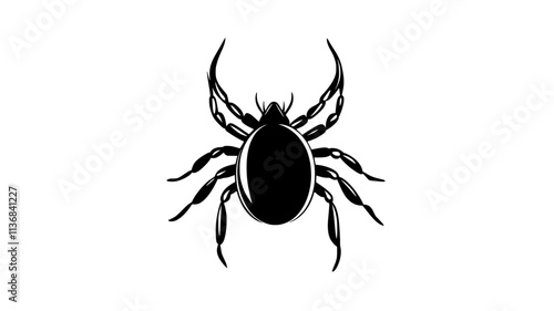 A tick resting, legs spread, preparing to move toward its next host, Animal Digital Art
