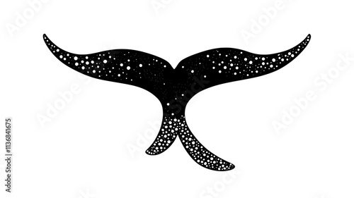 Whale tail covered in barnacle colonies of various sizes, Animal Digital Art