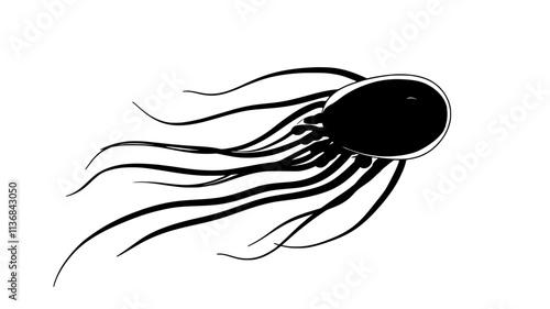 Flagella of Giardia in motion, enabling the organism to swim through a liquid medium, Vectorized Animal Art