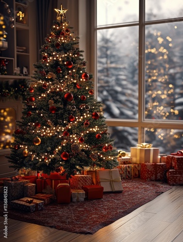 Wallpaper Mural christmas tree light Torontodigital.ca