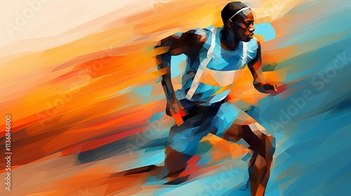 Dynamic sports action  capturing athletes in motion with crisp details and blurred backgrounds