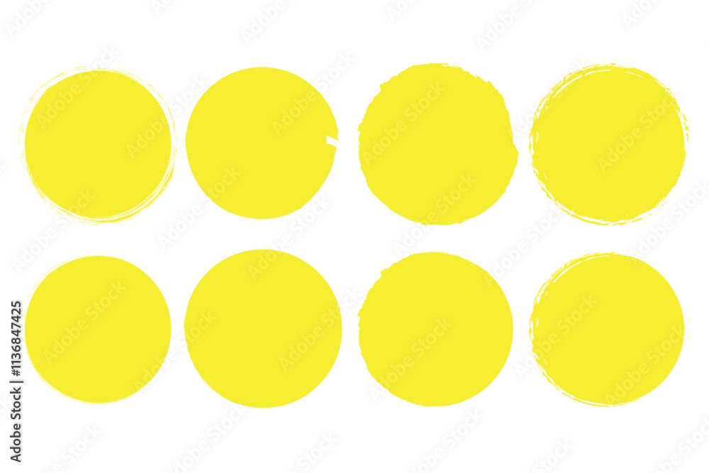 Grunge circle brush. Vector isolated web elements. Ink frames set. yellow abstract grunge circle. Vector brush stroke. Stock vector. Grunge circle brush. Vector isolated web elements. Ink frames set. yellow abstract grunge circle. Vector brush stroke. Stock vector.