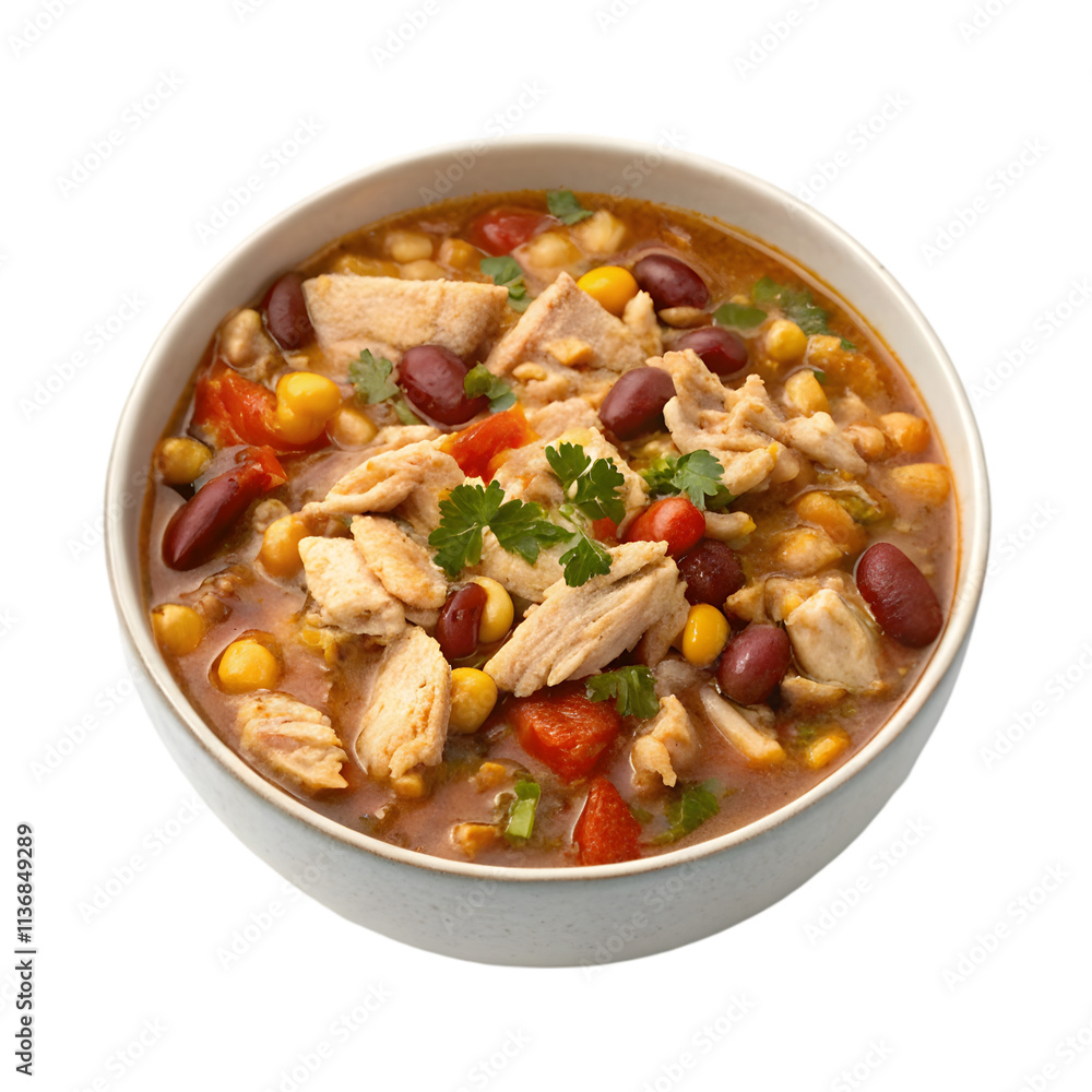 white chicken chili con carne on transparent background white chicken chili con carne on transparent background