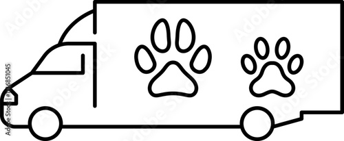 Animal delivery, pet cargo, pet transport, pets shipping, pet delivery vector image, pet transportation, pets travel icon.