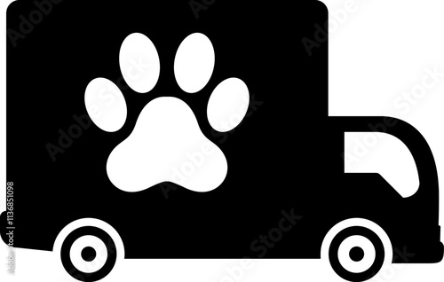 Animal delivery, pet cargo, pet transport, pets shipping, pet delivery vector image, pet transportation, pets travel icon.