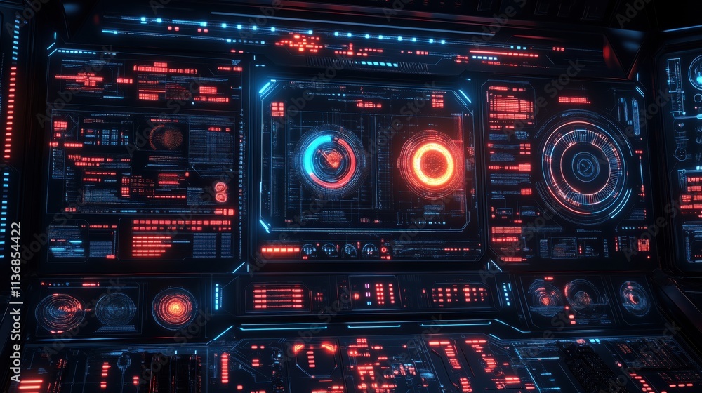 Futuristic cyber graphic showcasing virtual immersion technology with glowing holographic interfaces and vibrant neon elements Futuristic cyber graphic showcasing virtual immersion technology with glowing holographic interfaces and vibrant neon elements