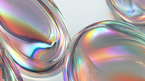 Iridescent spheres creating a colorful abstract background