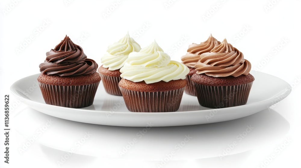 cupcakes on a plate on a white background