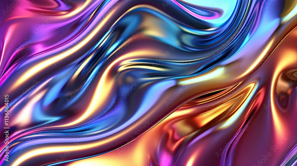Fototapeta premium Colorful, flowing abstract design with vibrant gradients and smooth textures.
