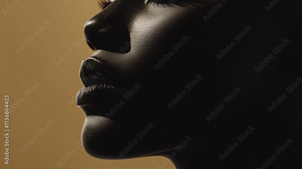 Close up Beauty portrait of african american woman with clean healthy dark skin on neutral background. Smiling dreamy beautiful afro haitstyle girl. Curly black hair. Close up Beauty portrait of african american woman with clean healthy dark skin on neutral background. Smiling dreamy beautiful afro haitstyle girl. Curly black hair.