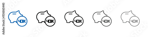 401k retirement savings icon Outline vector logo for web ui