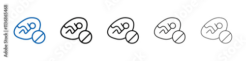 Abortion of fetus icon Outline vector logo for web ui