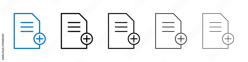 Add document icon Outline vector logo for web ui Add document icon Outline vector logo for web ui