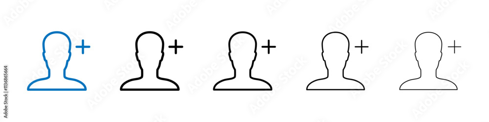Add user icon Outline vector logo for web ui Add user icon Outline vector logo for web ui