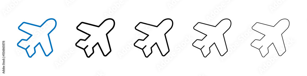 Airplane icon Outline vector logo for web ui Airplane icon Outline vector logo for web ui