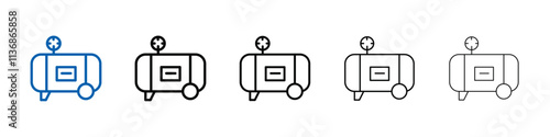 Air compressor pump icon Outline vector logo for web ui