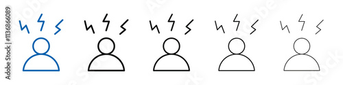 Angry person icon Outline vector logo for web ui