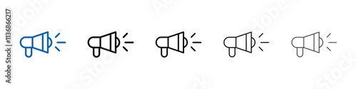 announce in loudspeaker icon Outline vector logo for web ui