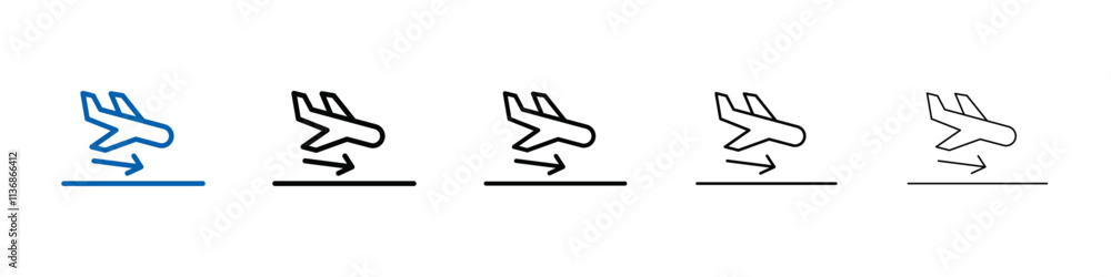 Arrivals plane icon Outline vector logo for web ui Arrivals plane icon Outline vector logo for web ui