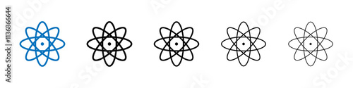 Atom icon Outline vector logo for web ui
