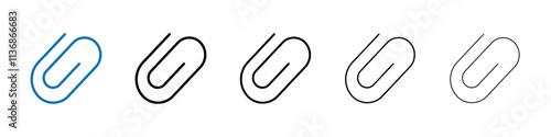 Attachment clip icon Outline vector logo for web ui