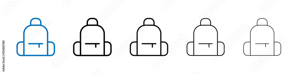 Backpack icon Outline vector logo for web ui Backpack icon Outline vector logo for web ui