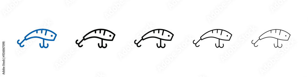 Bait Fishing Minnow icon Outline vector logo for web ui Bait Fishing Minnow icon Outline vector logo for web ui