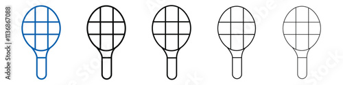 Badminton racquet icon Outline vector logo for web ui