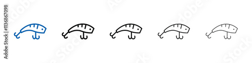 Bait Fishing Minnow icon Outline vector logo for web ui