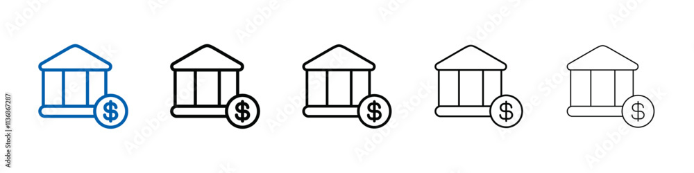 Bank icon Outline vector logo for web ui Bank icon Outline vector logo for web ui