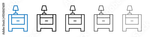 Bedside table icon Outline vector logo for web ui
