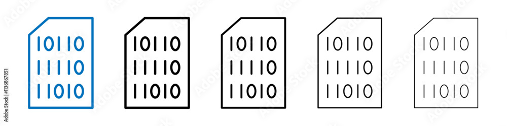 Binary code icon Outline vector logo for web ui Binary code icon Outline vector logo for web ui