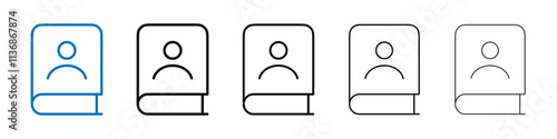 Biography icon Outline vector logo for web ui