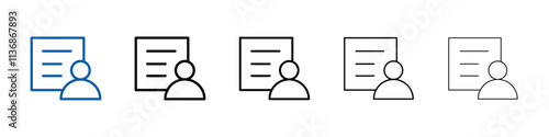 Biography icon Outline vector logo for web ui