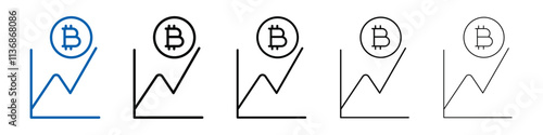 Bitcoin Evolution icon Outline vector logo for web ui