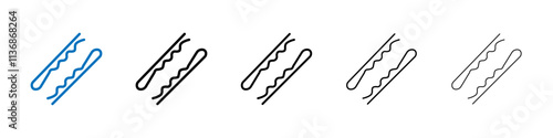 Bobby pin icon Outline vector logo for web ui