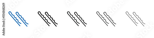 bobby pins icon Outline vector logo for web ui