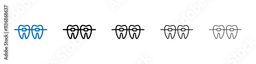 Braces icon Outline vector logo for web ui