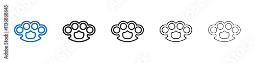 brass knuckles icon Outline vector logo for web ui