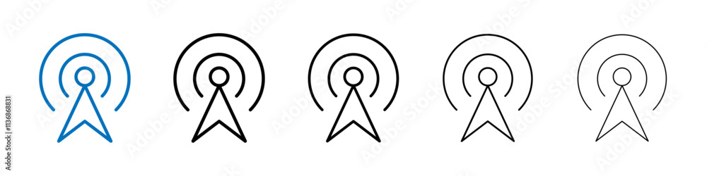 Broadcast icon Outline vector logo for web ui
