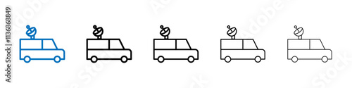 Broadcast van icon Outline vector logo for web ui