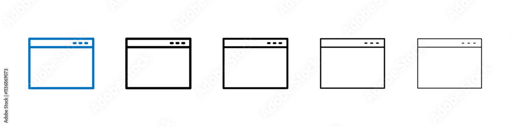 Browser window icon Outline vector logo for web ui Browser window icon Outline vector logo for web ui