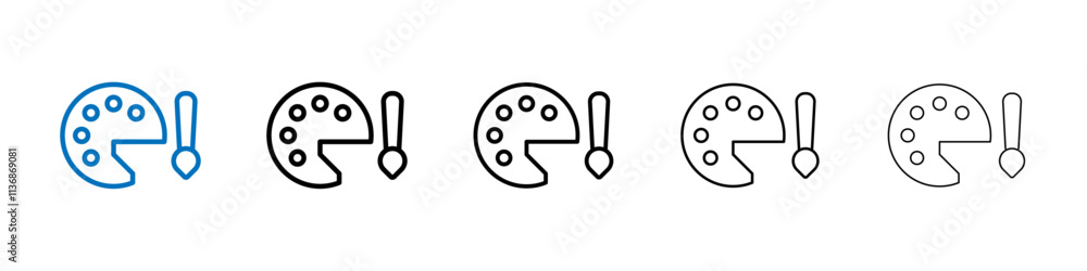 Brush and Palette icon Outline vector logo for web ui Brush and Palette icon Outline vector logo for web ui