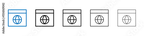 Browser icon Outline vector logo for web ui