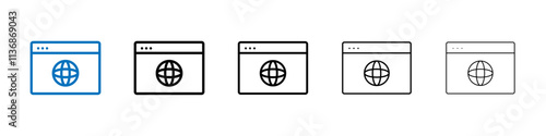 Browser icon Outline vector logo for web ui