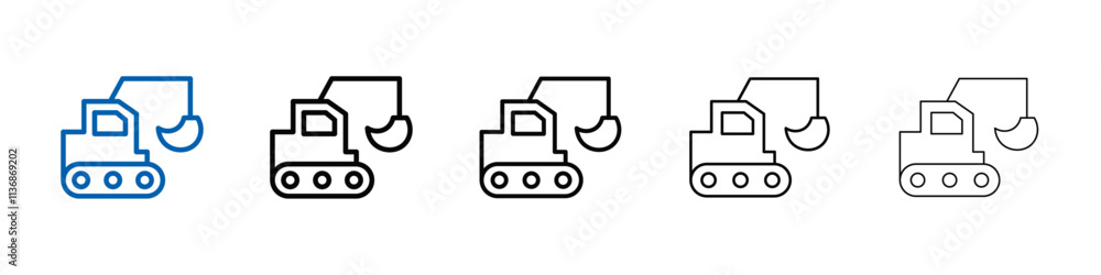 Bulldozer icon Outline vector logo for web ui Bulldozer icon Outline vector logo for web ui