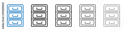 Cabinet icon Outline vector logo for web ui