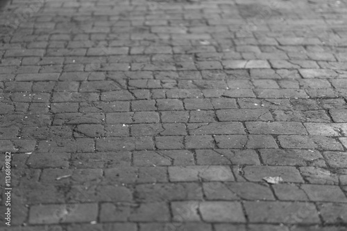 Klinkerboden in schwarz-weiß