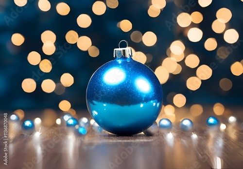 Merry Christmas, balls, lights, blue- 19